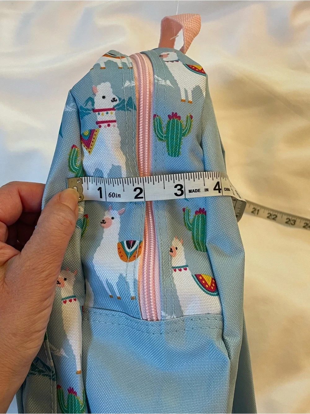 Wonder Nation Light Blue Llama Print Kids Backpack with Pink Accents, NWOT, OS